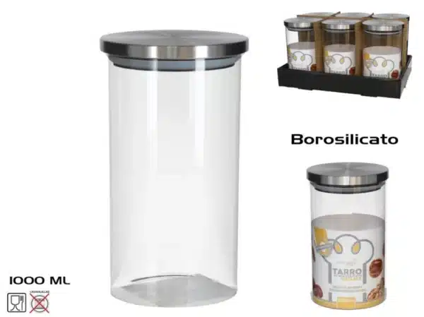 Borosilicate Glass Jar With Metal Lid 1000ml