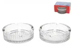 Pack Of Two Glass Ashtrays, 10.5cm