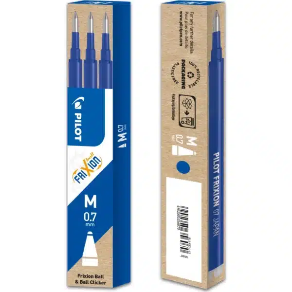 Pilot Frixion Rollerball Pen 0.7mm Refills Blue x3