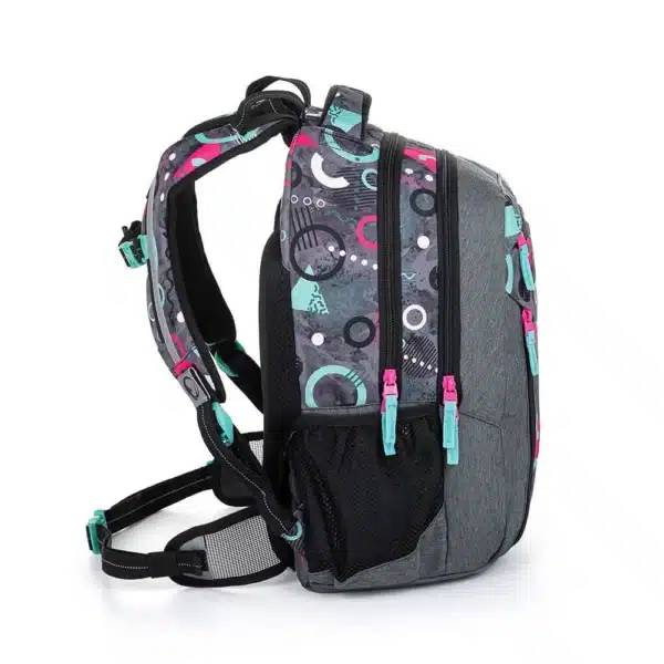 Bagmaster Backpack Porto 22A Grey/Pink/Turquoise - Image 2