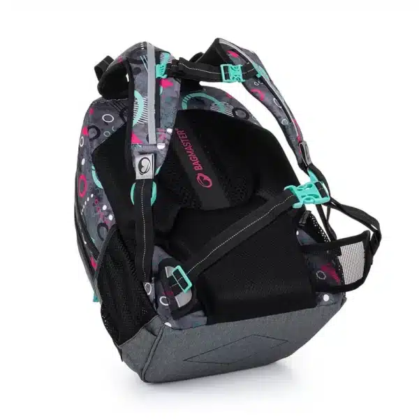 Bagmaster Backpack Porto 22A Grey/Pink/Turquoise - Image 5
