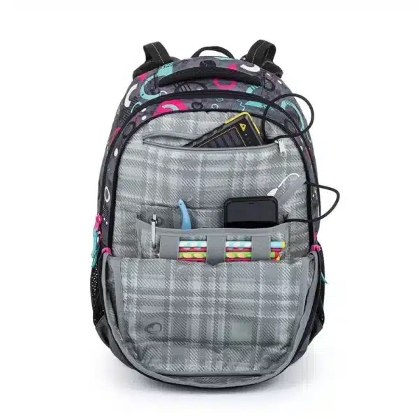 Bagmaster Backpack Porto 22A Grey/Pink/Turquoise - Image 8
