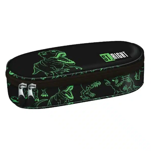 ST.Right Oval Pencil Case PC-01 Reflective T-Rex
