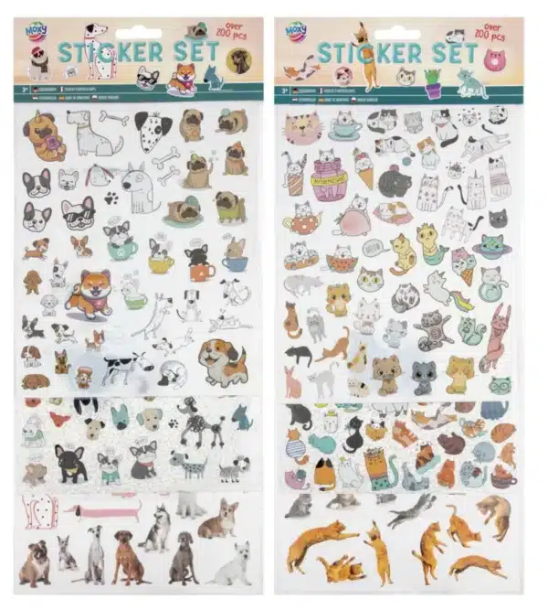 Sticker Set 100 Pcs, 2 Assorted. - Cats/dogs - Image 5