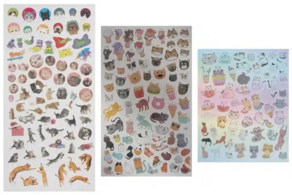 Sticker Set 100 Pcs, 2 Assorted. - Cats/dogs - Image 3