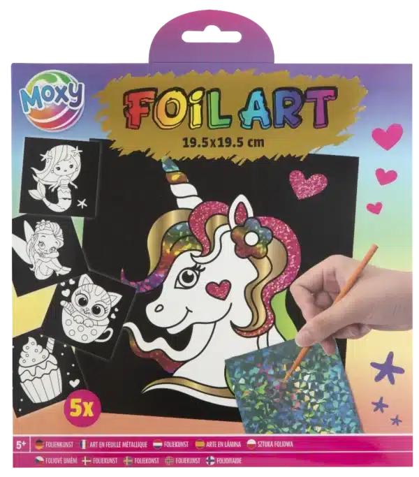5 Pack Foil Art Cards 21.5x21.5cm & Scratch Pen - Image 3