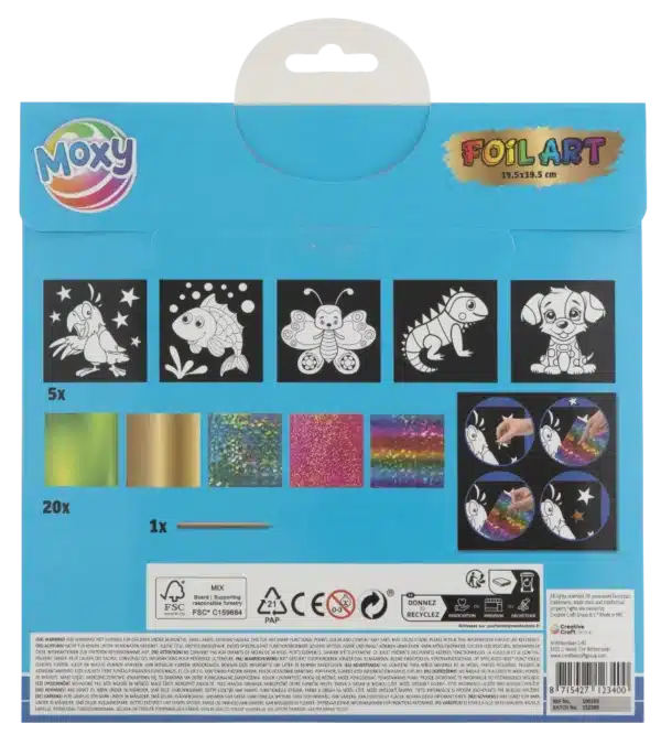 5 Pack Foil Art Cards 21.5x21.5cm & Scratch Pen - Image 4