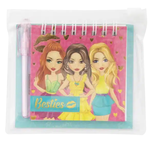 Besties Mini Notebook (8x8cm) + Pen In Box - Image 4