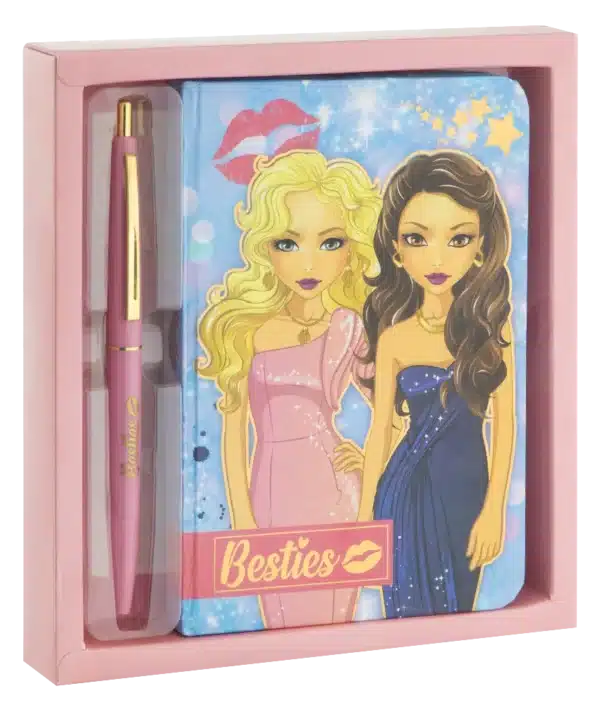 Besties Notebook 15x10.5cm + Ballpoint Pen, 2 Assorted - Image 2