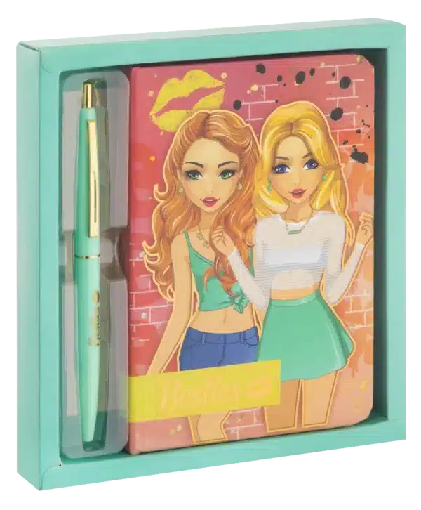 Besties Notebook 15x10.5cm + Ballpoint Pen, 2 Assorted - Image 3