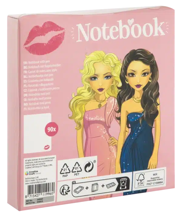 Besties Notebook 15x10.5cm + Ballpoint Pen, 2 Assorted - Image 4