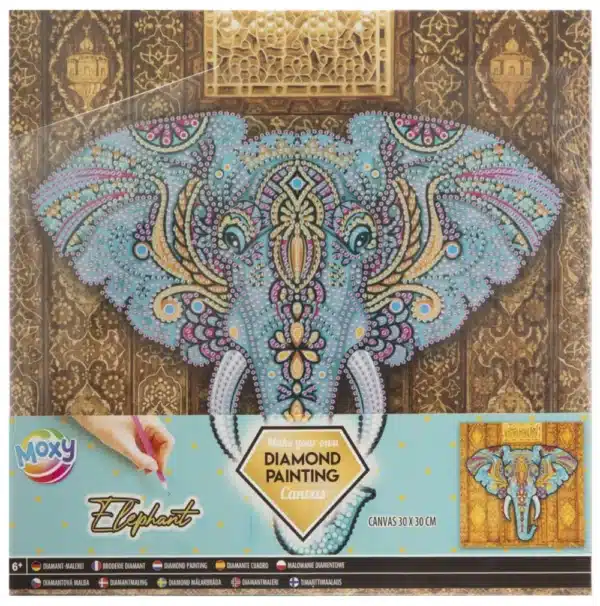 Elephant Diamond Painting On Canvas 30x30cm