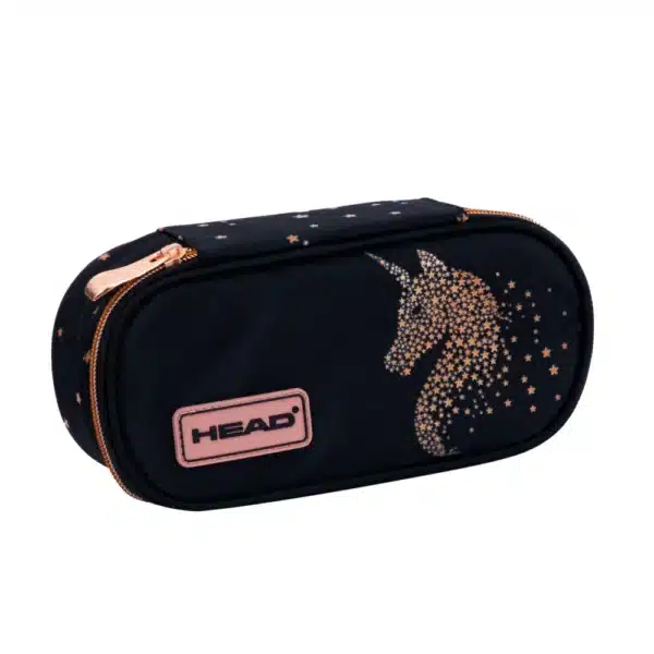 Head Oval Pencil Case Classy Gold