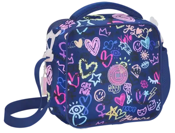 Lunchbag Marshmallow Scribble Navy