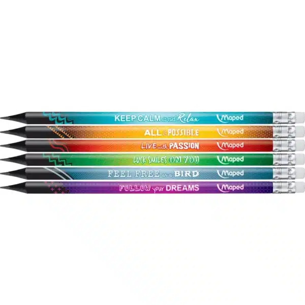 Maped Black'Peps Energy HB Graphite Pencils with Eraser Tip
