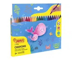 Jovi Large Easy Grip Hexagonal Plastic Crayons x24