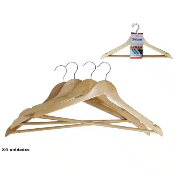 Wooden Clothes Hangers x4  44x23cm