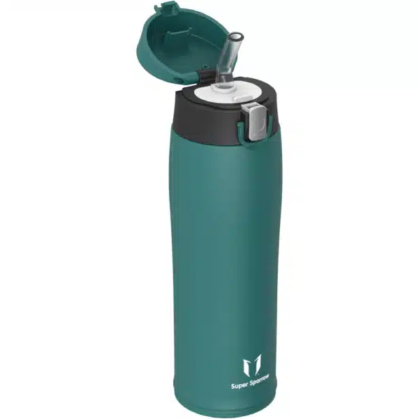 Super Sparrow Enjoy Series 500ml Stainless Steel Bottle With Straw Dark Green