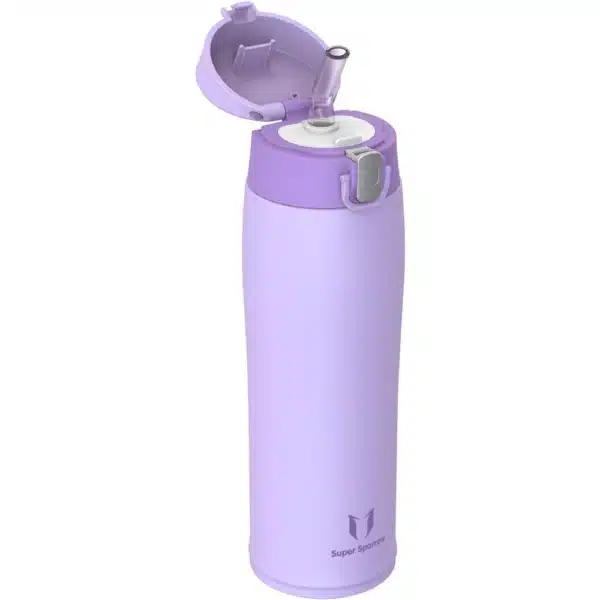Super Sparrow Enjoy Series 500ml Stainless Steel Bottle With Straw Light Purple
