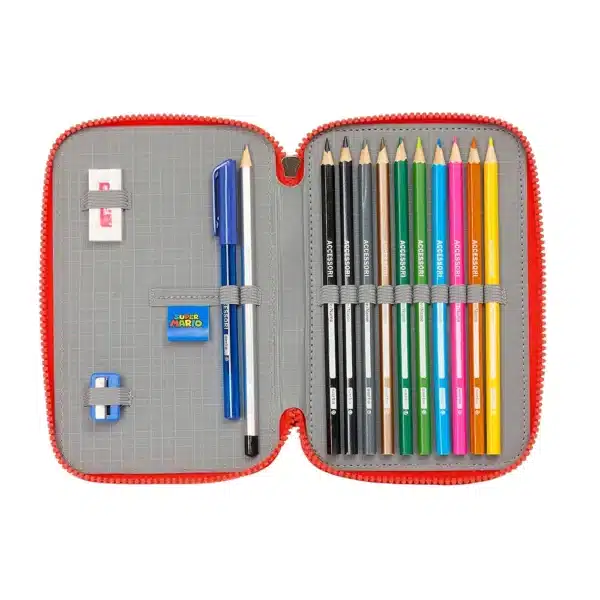 Double Filled Pencil Case 28 Pieces Super Mario "World" - Image 3