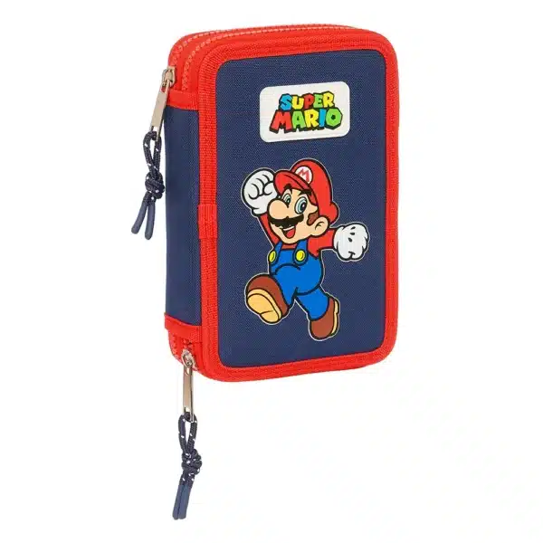 Double Filled Pencil Case 28 Pieces Super Mario "World"