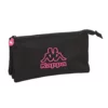 Triple Pencil Case Kappa "Black And Pink"
