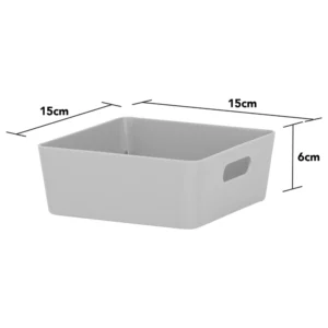 Cool Grey Rectangular Studio Basket (15x15x6cms)