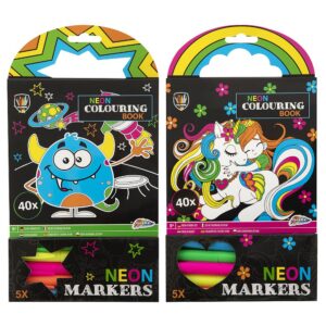 Neon Colouring Book 15x15 Cm, 40 Sheets+