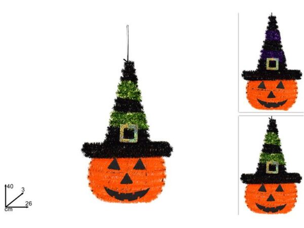 Halloween Hanging Ornamental Pumpkin With Hat 40cm