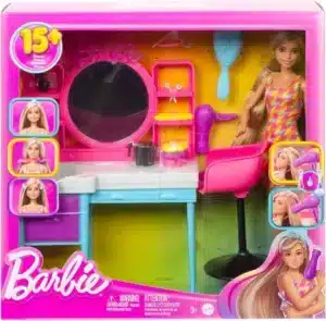 Barbie Doll And Hair Salon Playset, Colour-Change Hair