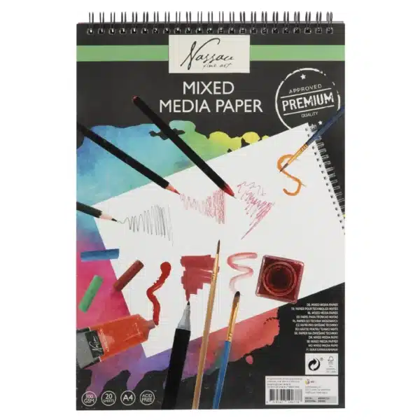 A4 Mixed Media Paper Pad, 20 Sheets, 300gsm