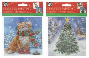 Pack of 2 Christmas Diamond Painting Cards 13x13cm