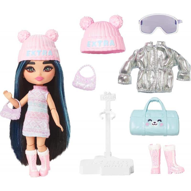 Barbie Extra Minis Travel Doll With Winter Fashion, Barbie Extra