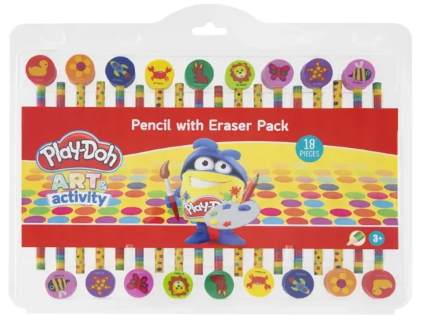 Play-Doh 18 Pencils + Erasers Pencils Pack