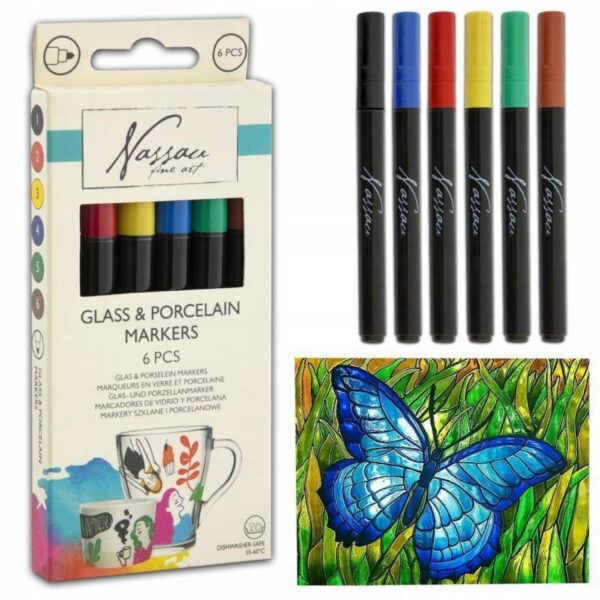 Glass & Porcelain Markers 6 Pcs