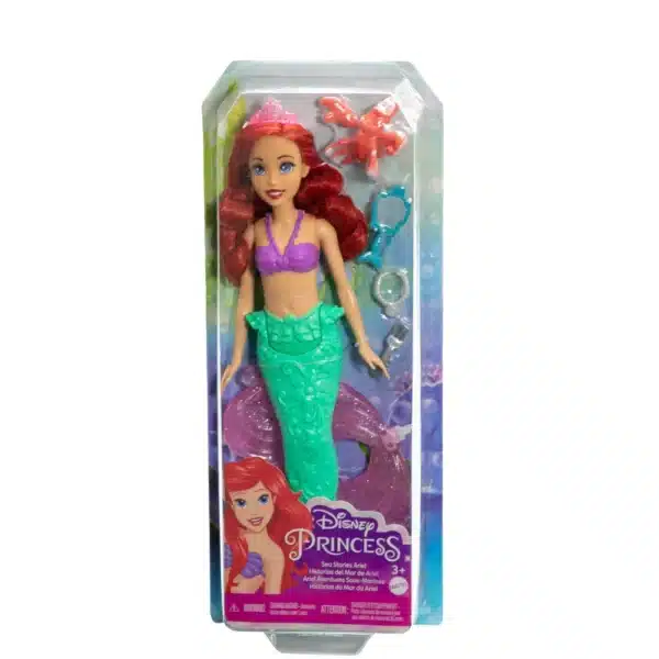 Ariel the Little Mermaid 28 cm Doll with Sebastian and Various Princess Accessories - Image 2