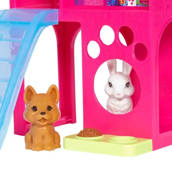 Barbie Doll and Pet Playhouse Playset with 2 Pets - Image 2