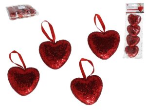 Heart Pendant x4 Love 6.5x6x2cm