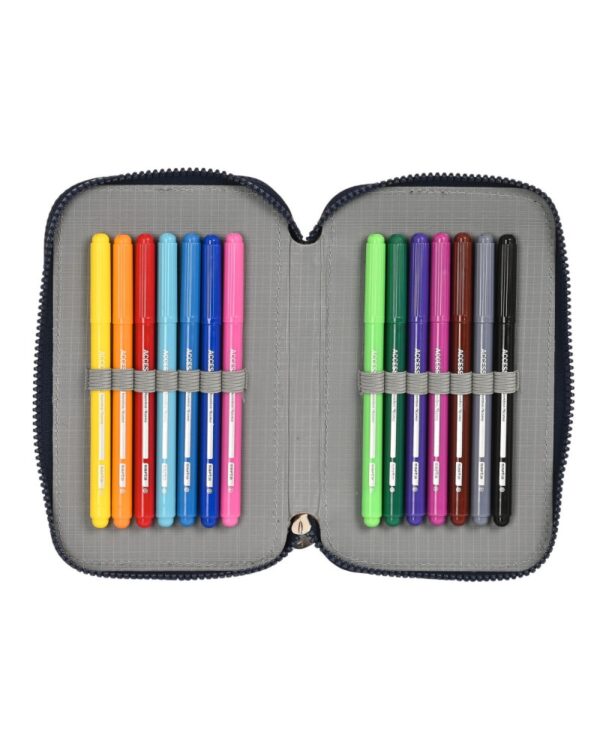 Double Pencil Case Batman Legendary Navy Blue 12.5 x 19.5 x 4 cm (28 Pieces) - Image 2