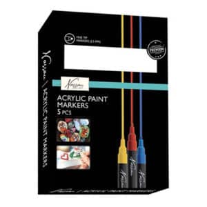 Acrylic Markerset, 5 Pcs In Windowbox