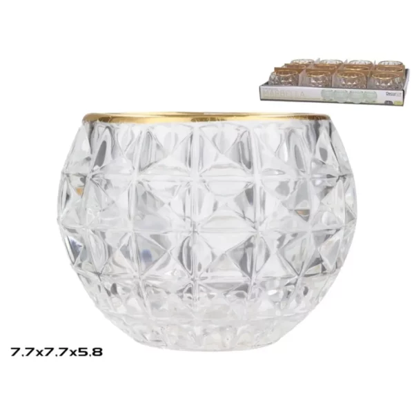 Glass Candle Holder Marbella 7.7x5.8cm