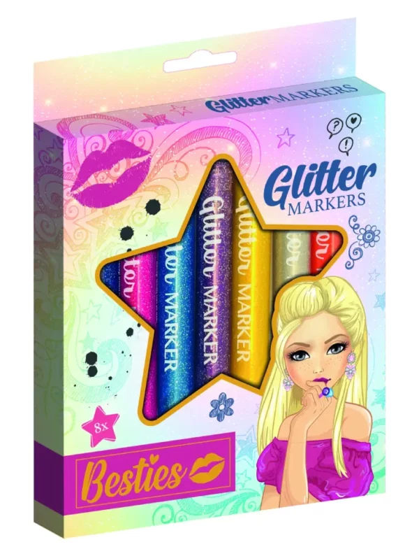 8 Glitter Markers set - Besties