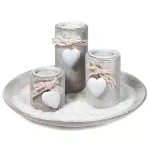24 cm Tray With Heart Candle Holder