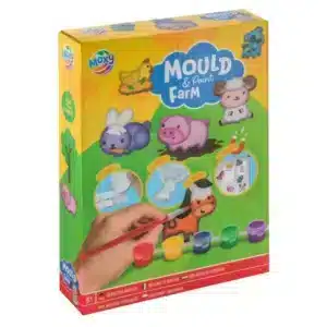 Mould & Paint, 6 Farm Animals,  Incl 6 Paints and Moulds