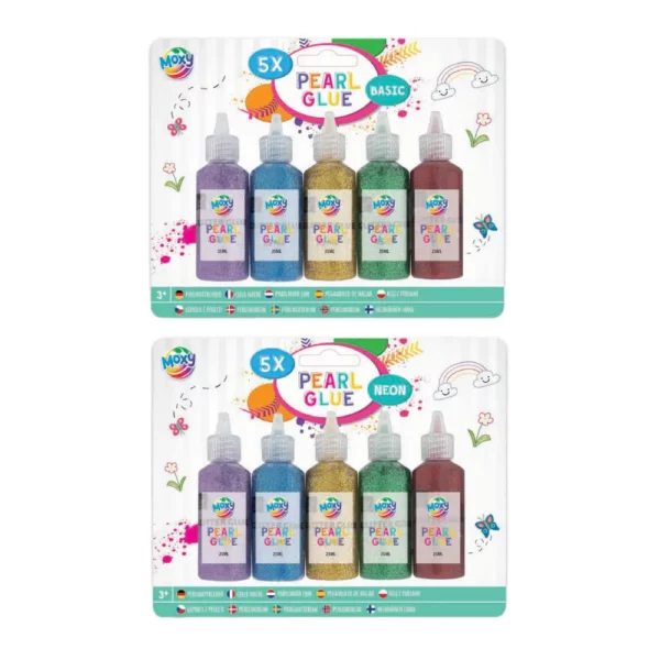 Pack of 5 Pearl Paints, 25ml  2 Assorted. Neon/Basic