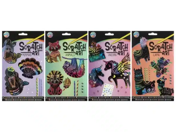 Make Your Own Scratch Art 4 Pcs, 4 Assorted