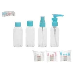 Necessary Bag With 4 Assorted Plastic Travel Bottles