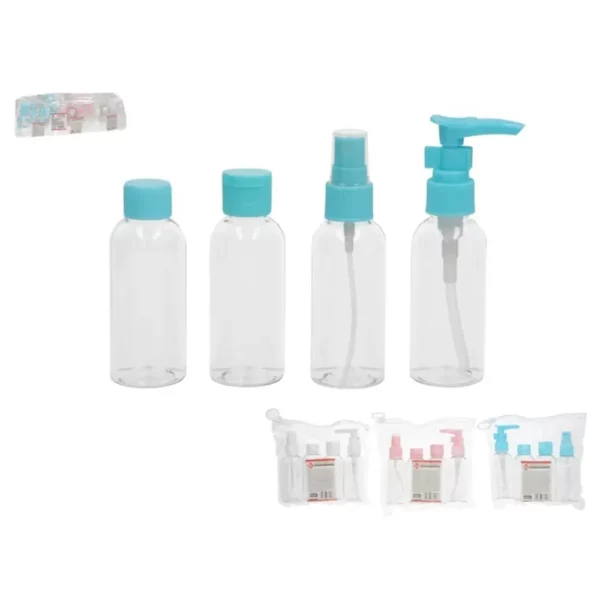 Necessary Bag With 4 Assorted Plastic Travel Bottles
