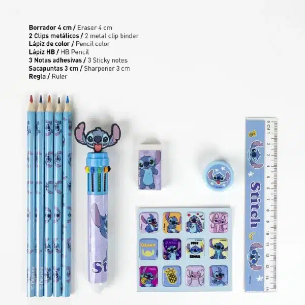 Disney Stitch School Stationery Set In Transparent Pencilcase - Image 2