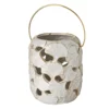 Lantern Ginkgo Porcelain White 13 X 13 X 15.5CMS